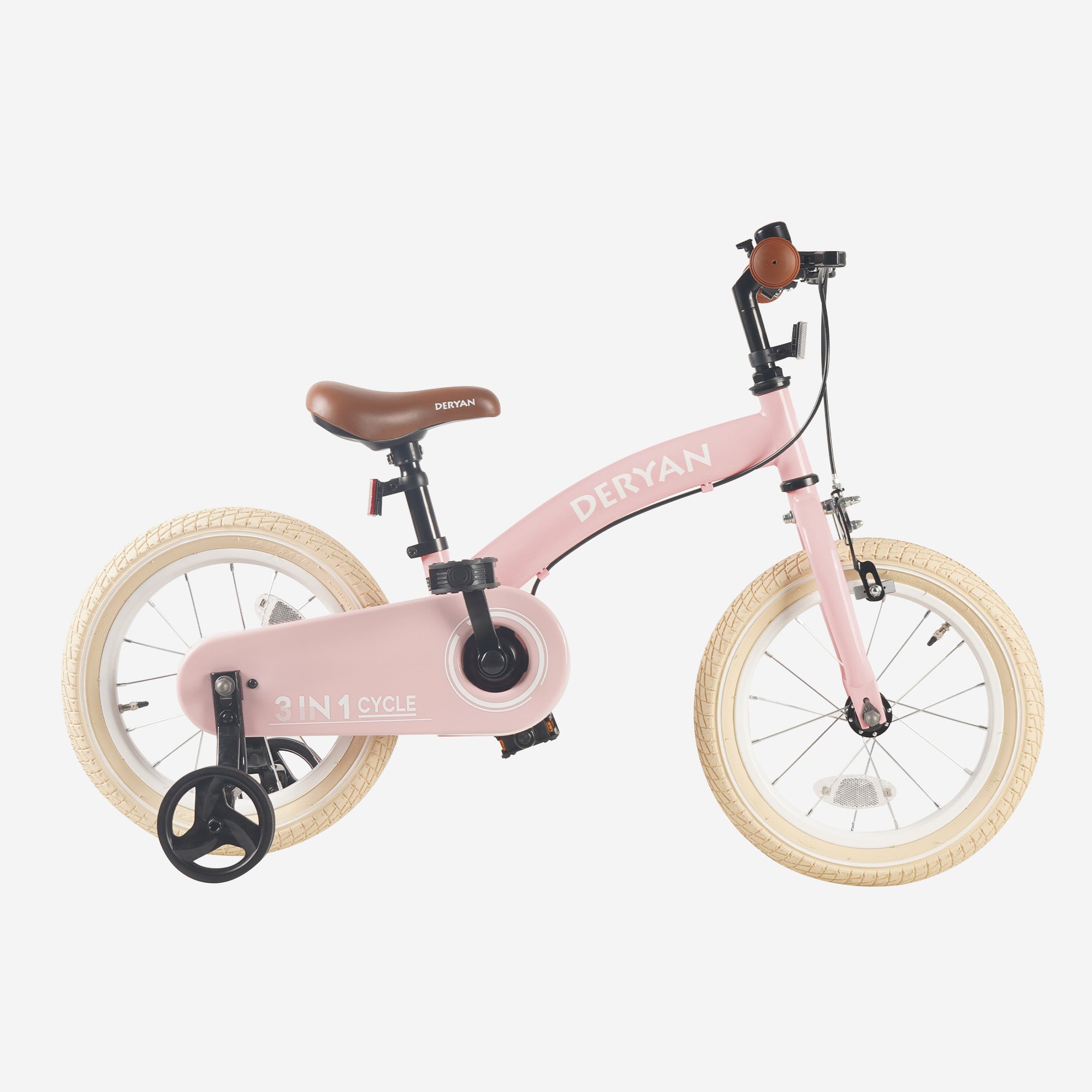 Luxus Kinderfahrrad 14 Zoll - 3 in 1 - Balance Fahrrad - Pink