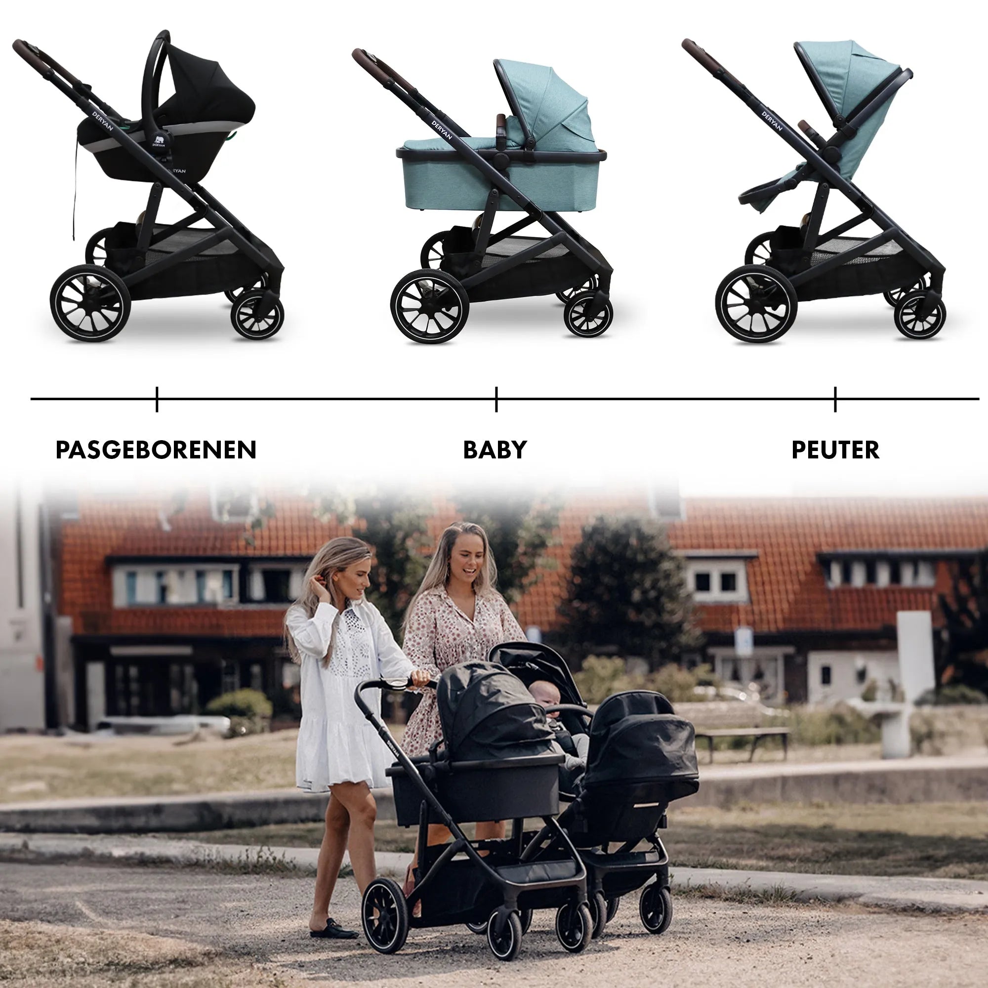 EVY V2 Kinderwagen 3 in 1 Grün