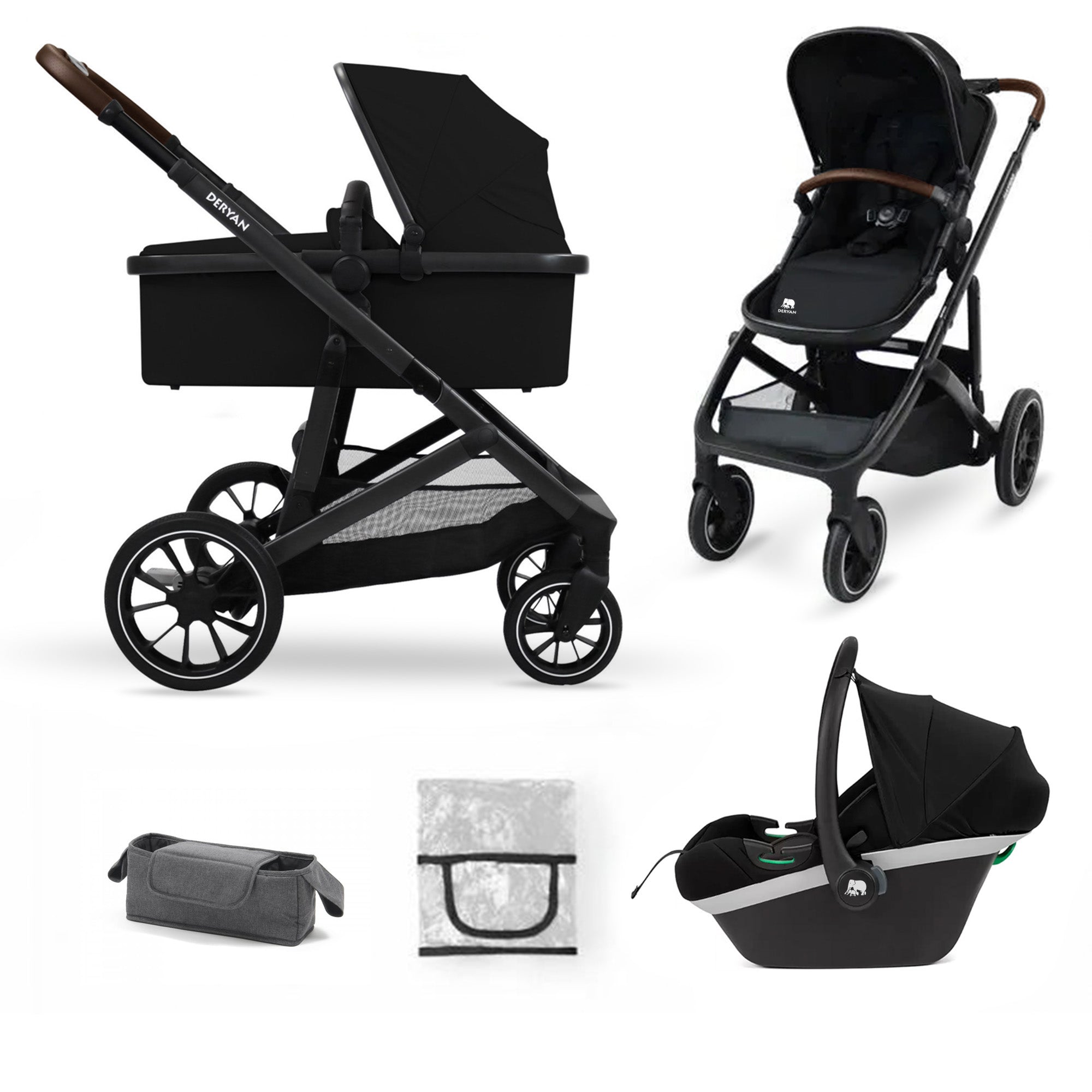 EVY V2 Kinderwagen 3 in 1 Schwarz