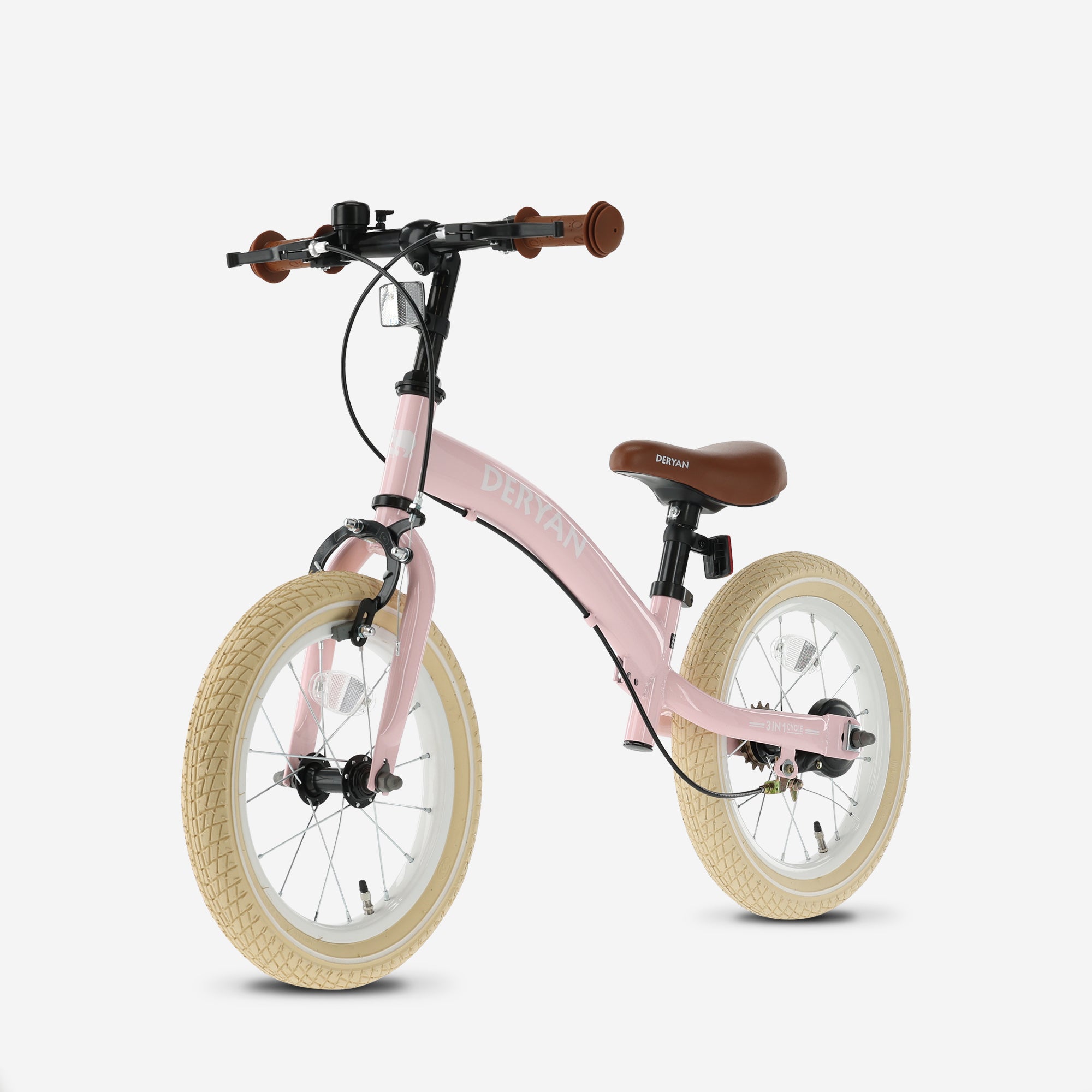 Luxus Kinderfahrrad 12 Zoll - 3 in 1 - Laufrad Pink