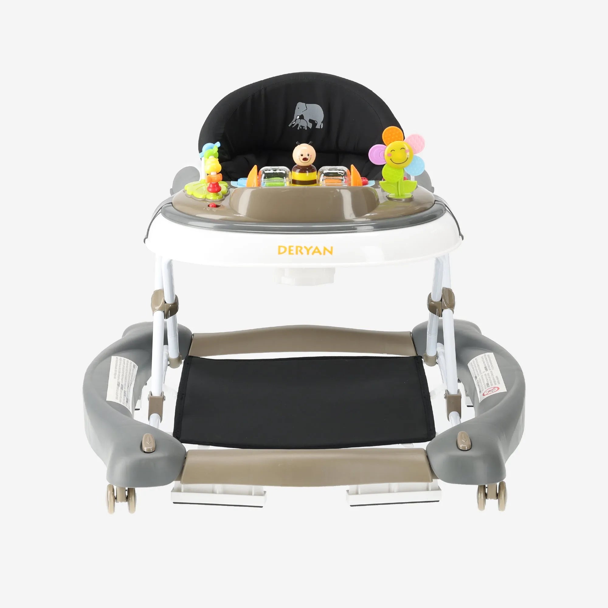 4-in-1-Kinderwagen Schwarz & Braun