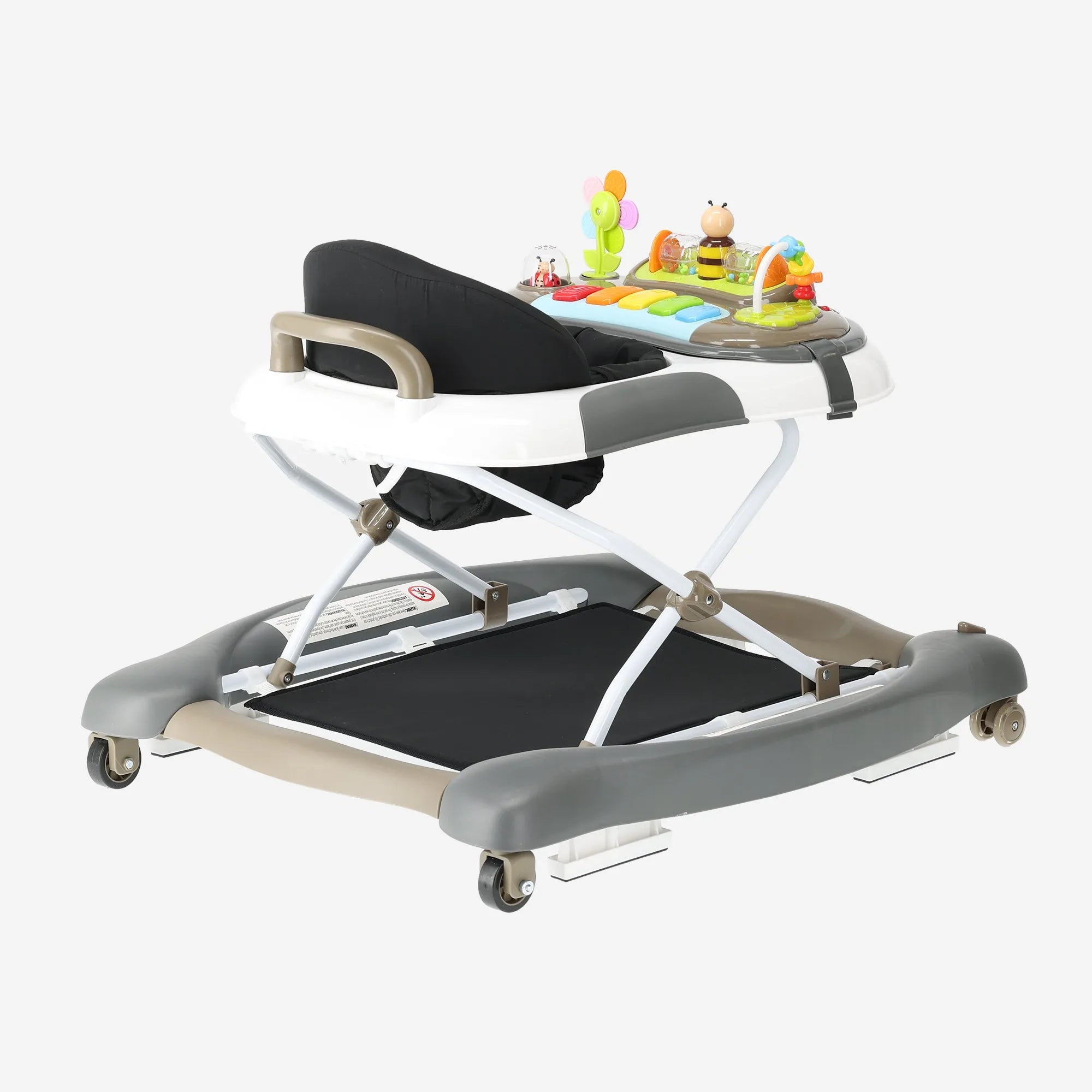 4-in-1-Kinderwagen Schwarz & Braun