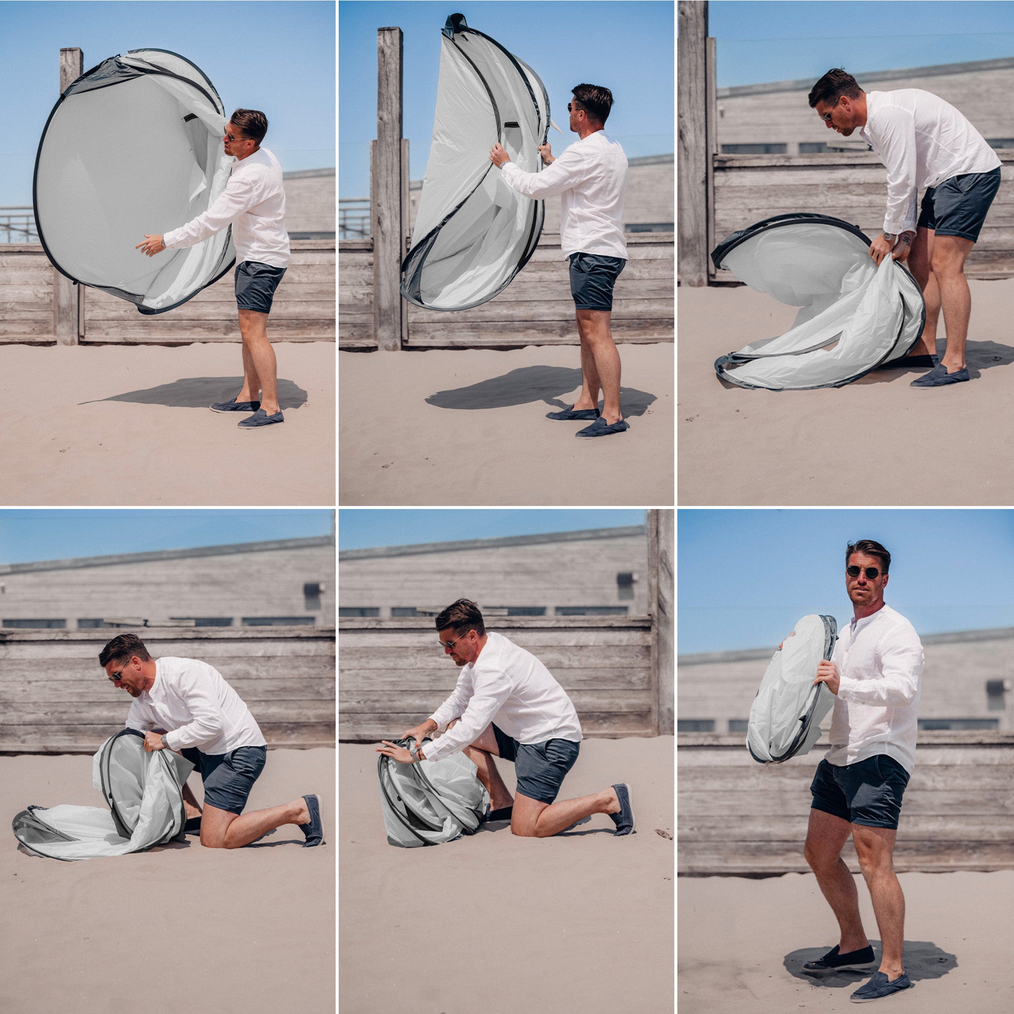 Strandtält XXL Silber