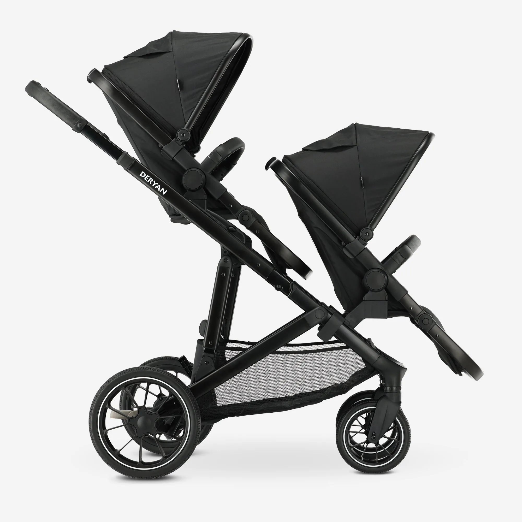 EVY V2 Duo Kinderwagen Schwarz zwei Sitze