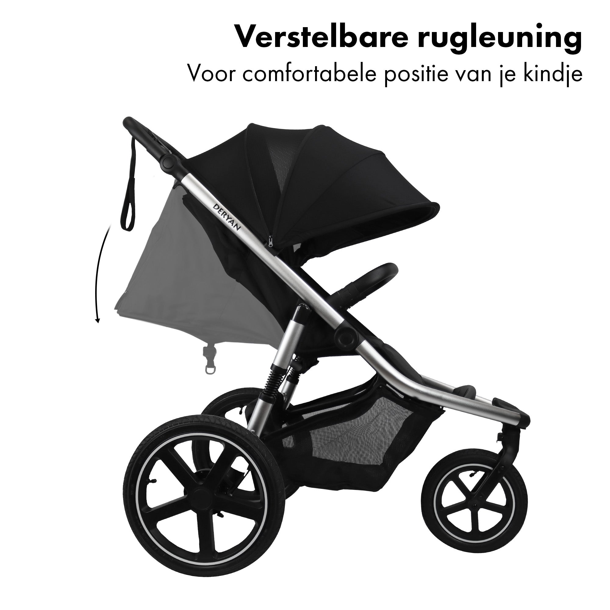 Bolt Hardrunning Kinderwagen Schwarzer Aluminiumrahmen