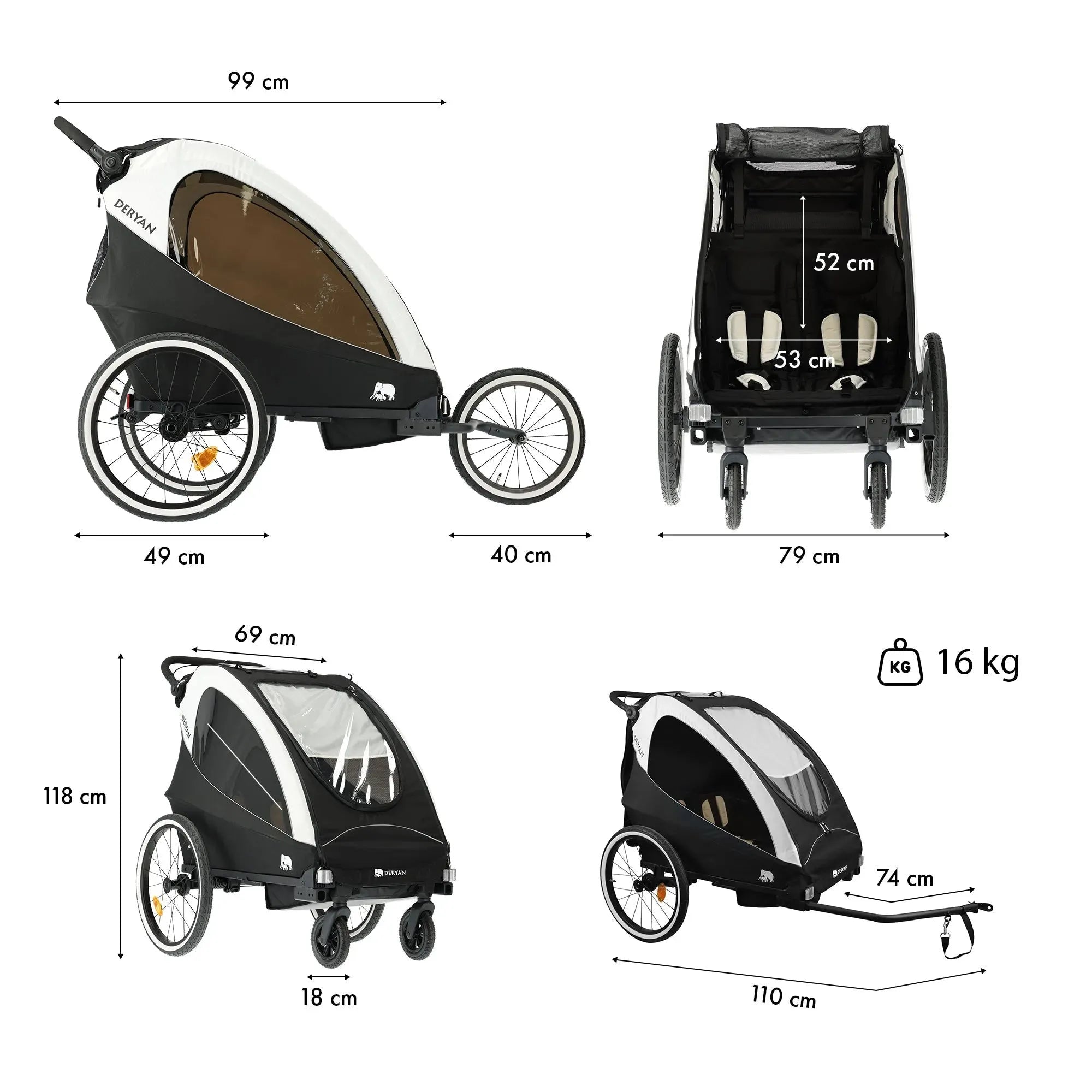 Fahrradanhänger - Kinderwagen - Laufkinderwagen