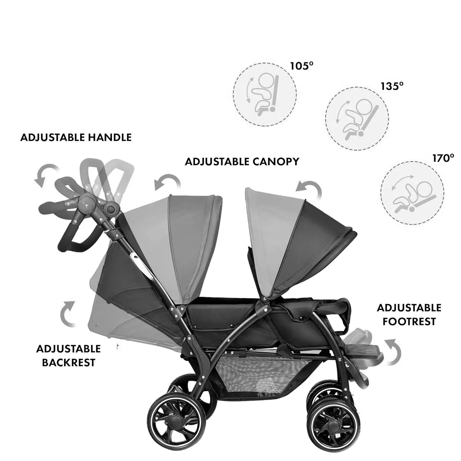 Elena duo buggy schwarz